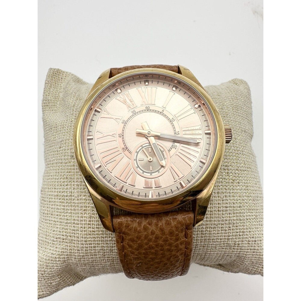 Bronzo Italia Rose Gold Roman Numeral Pebble Leather Watch